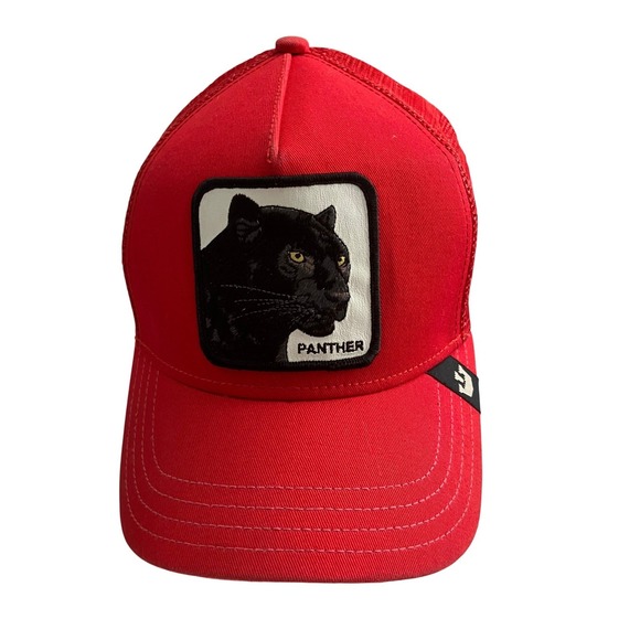 Goorin Bros. Panther Trucker Hat Red Animal Farm Snapback Cap - Picture 1 of 3